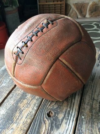 Vintage Leather Football/vollyball/soccer Ball Tournament Official 12 Panels
