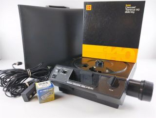Vintage Kodak 4200 Carousel Slide Projector W/ Tray,  Remote,  Carry Case