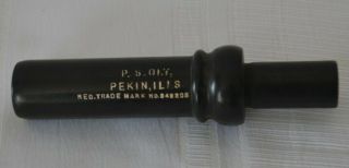 Vintage P.  S.  Olt Pekin,  Ills D - 2 Key Hole Duck Call Reg Trade Mark No 348205 Euc