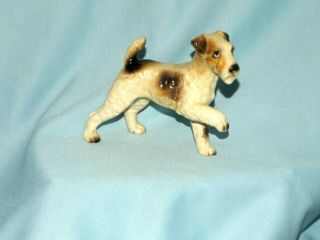 Vintage PLAYFUL Wire Hair FOX TERRIER Dog Figurine PAW UP Made JAPAN 2