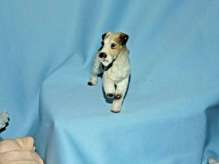 Vintage PLAYFUL Wire Hair FOX TERRIER Dog Figurine PAW UP Made JAPAN 3