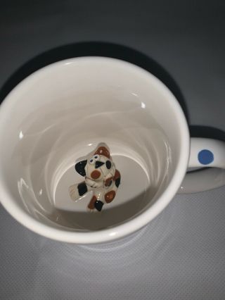 Short Subjects Coffee Cup Mug Surprise Inside White With Polka Dots Cat Inside