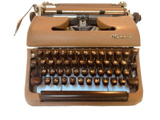 Vintage Olympia Deluxe Portable Typewriter Sm3 ? In Brown Everything