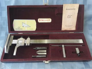 Vintage Precision Machinist Tools Starrett Vernier Height Gage No 454 Fitted Box