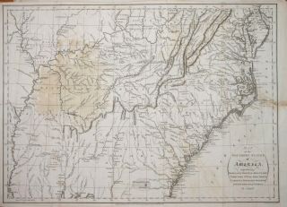 Map Of The Southern States Of America By J.  Russell,  Published London 1795.