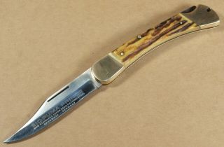 Vintage 910 Puma Prince Handmade Stag Handle Folding Knife Germany