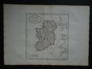 1795 Robert De Vaugondy Atlas Map Ireland - L 