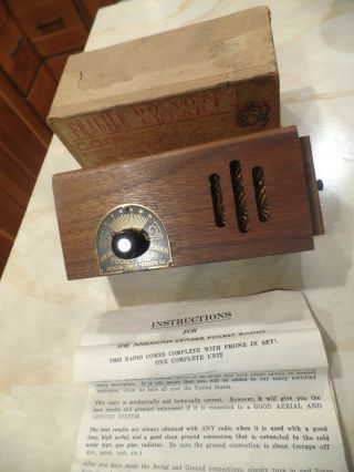 Vintage American Leader Wood Pocket Radio W Instructions & Box
