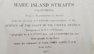 1857 U.  S.  Coast Survey Map of Mare Island Strait,  San Francisco Bay,  California 2