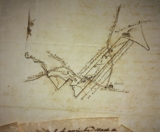 1848 Spanish Colonial Antilles Colonia de Santo Domingo Hand Drawn Map & Doc 2