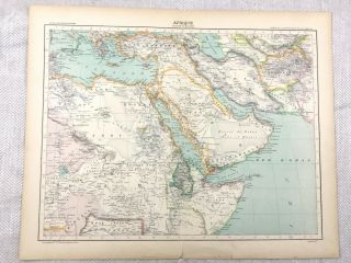 1894 Antique Map Of North Africa Saudi Arabia Egypt 19th Century French