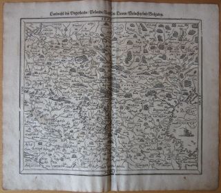MÜnster/munster: Cosmographia Large Map Of Poland - 1628