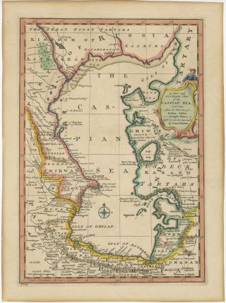 Antique Map Of The Caspian Sea By Bowen (1747)