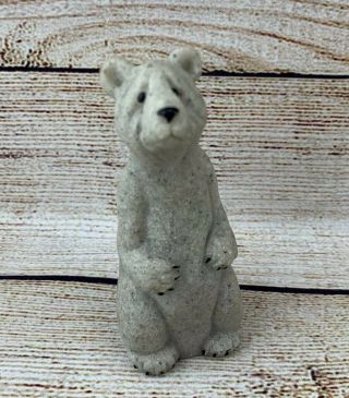 Quarry Critters The Polar Bear 3.  25” Figurine Second Nature Design Sitting Up