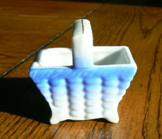 Vintage Made In Occupied Japan Miniature Glass Porcelain Basket Us Ship