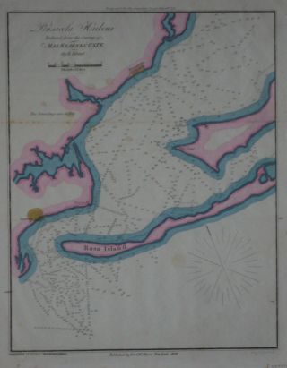 1841 Survey Map Pensacola Harbor Florida Lighthouse Santa Rosa Island