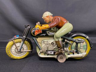 Arnold Mac 700 Motorcycle Vintage Toy German Tin Wind - Up