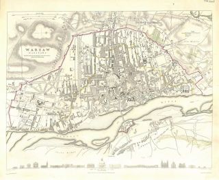 Antique Map,  Poland,  Warsaw / Warszawa,  S.  D.  U.  K.  Nov.  1831