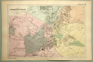 1895 Map Plan Of Tunbridge Wells The Common Pump Room Churches Brewery