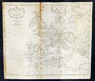 1775 Thomas Kitchen Snr Large Antique Map Of Roman Empire - Greece To Britain