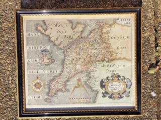 17th C Map Caernarvonshire From William Camden Britannia / Ch Saxton - W Hole