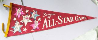 Vintage Felt Pennant,  Souvenir Of All Star Game,  Baseball,  C1948