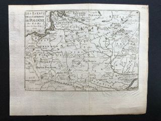 018 Antique 1717 Map Of Poland,  Ukraine And Lithuania Nicolas De Fer