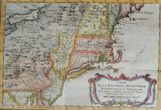 England,  York,  Jersey,  Pennsylvania,  Map Bellin,  1757