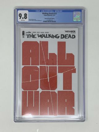 The Walking Dead Cgc 9.  8 Issue 115 All Out War Megabox Variant Cover