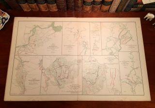 Large Antique Civil War Map Sherman 
