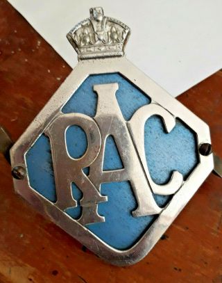 Vintage 1949 Rac Car Badge (royal Automobile Club)