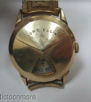Vintage 14k Gold Filled Lord Elgin Chevron Direct Read Wrist Watch Mens