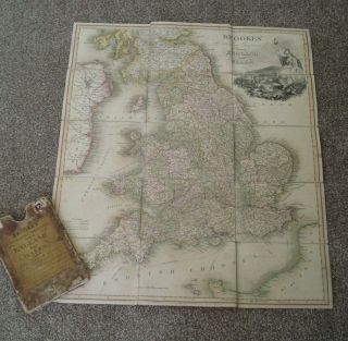Antique Map Of England & Wales Brookes Travelling Companion 1812 William Darton