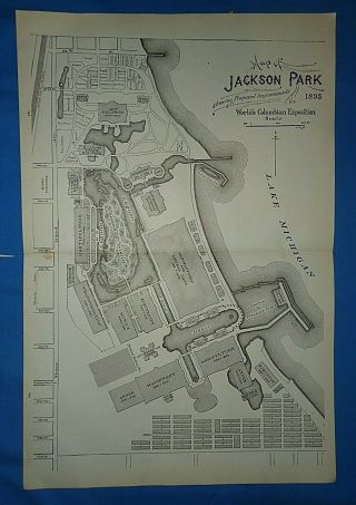 Map Of Jackson Park,  The 1893 World 