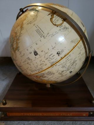 1998 Rand Mcnally Terrestrial Art Globe 12 " And Standard Atlas Of The World