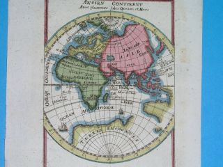 1719 Rare Antique Map Of The World Australia Asia Europe Africa Poland China