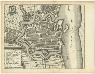 Antique Map Of Schoonhoven By Tirion (c.  1740)