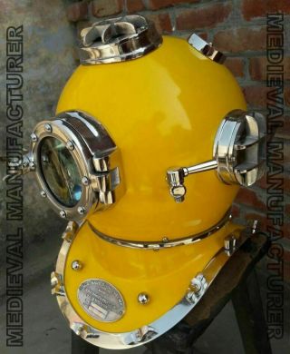 X - Mas 18 Inch Us Navy Diving Helmet Mark V Deep Sea Divers Helmet Vintage Ree