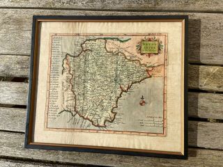 Early Antique Map Of Devonshire Devon By Robert Morden