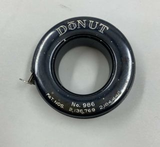Vintage Lufkin " Donut " Push Pull Tape Measure No.  986,  6 Ft.  Metal Scarce,  Usa