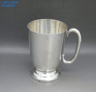 Vintage Good Heavy Solid Sterling Silver Half Pint Mug 215g Birmingham 1941