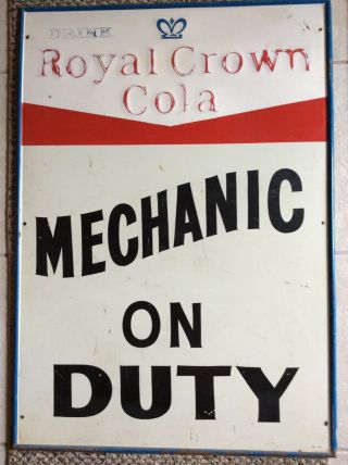 Vintage Rc Royal Crown Cola Bottle Soda Pop 39 " Embossed Metal Sign G - 45