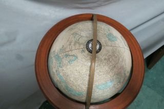 Vintage 12 " Crams Imperial World Globe Mountain Relief On 36 " Powell Wood Stand