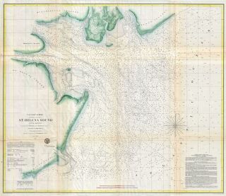 1857 U.  S.  Coast Survey Map Or Chart Of St.  Helena Sound,  South Carolina