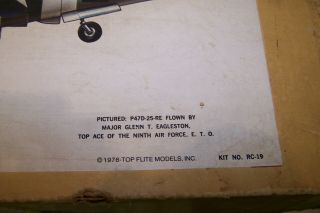 Vintage gas airplane P - 47 THUNDERBOLT from topflight 1976 rc - 19 3