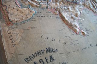 1895 Central School House Supply ASIA Relief Map 3