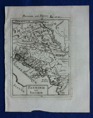 antique map,  PANNONIA & ILLYRIA,  BALKANS REGION,  A.  M.  Mallet,  c.  1719 2