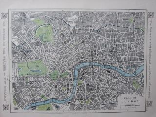 1912 Map City Plan Of London Lunatic Asylum Stations Westminster Hospital