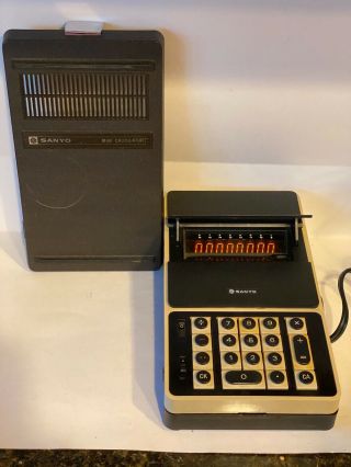 Vintage Sanyo Mini Electronic Calculator Model Icc - 0081 Made In Japan