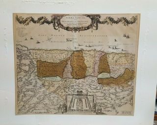 18th Century Ottens Map Of Palestine Printed In Amsterdam